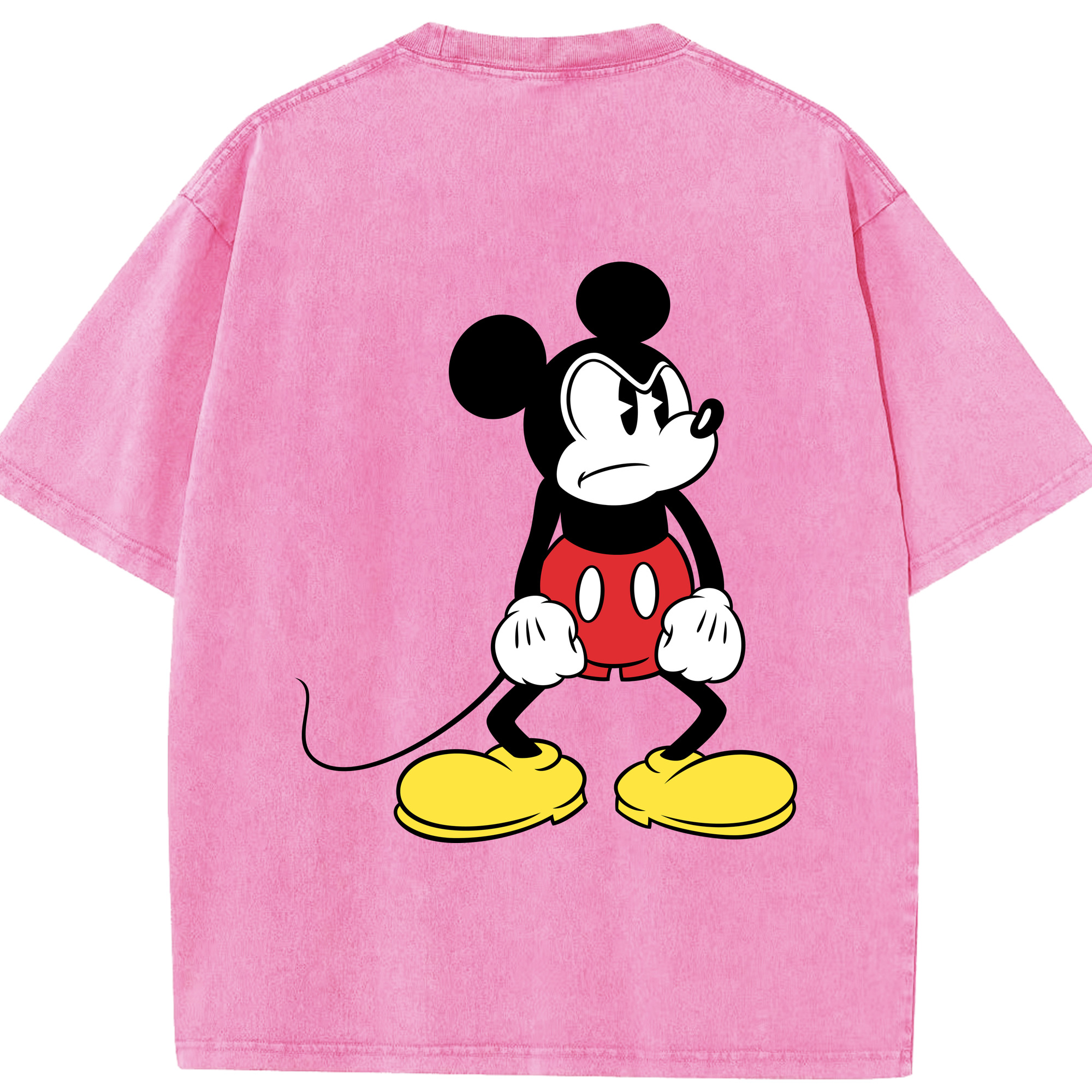 （画像用） ミッキーマウス Mickey Mouse 綿100% ヴィンテージ風 半袖Tシャツ（背面プリント）